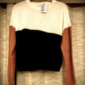 Block print sweater, new with tags